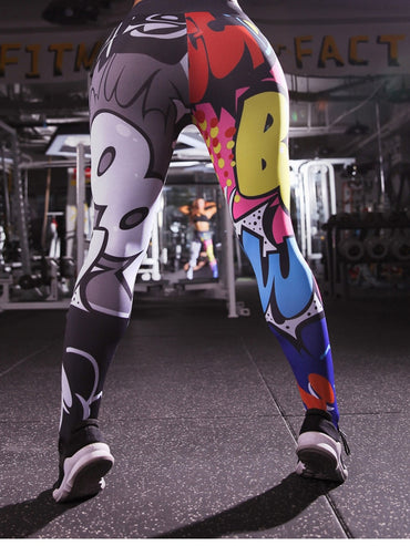Calças Legging - Desenhos Animados Esportes - Moda Gym