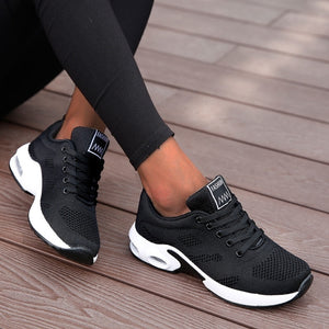 Tênis de Corrida Feminino - Moda Lace Up - Leve Respirável