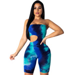 Macacão Gravata Bodycon Strapless - Casual Clube Partido Romper - Moda Verão