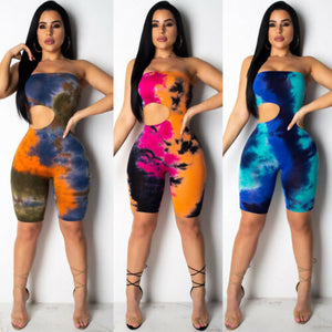 Macacão Gravata Bodycon Strapless - Casual Clube Partido Romper - Moda Verão